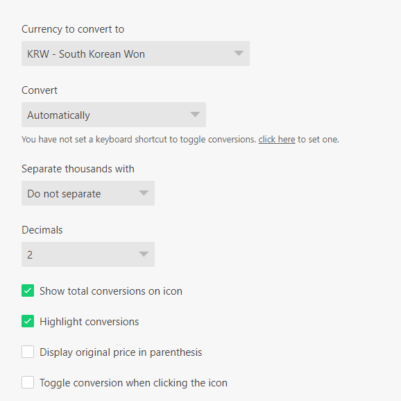 Chrome Currency Converter(CCC)