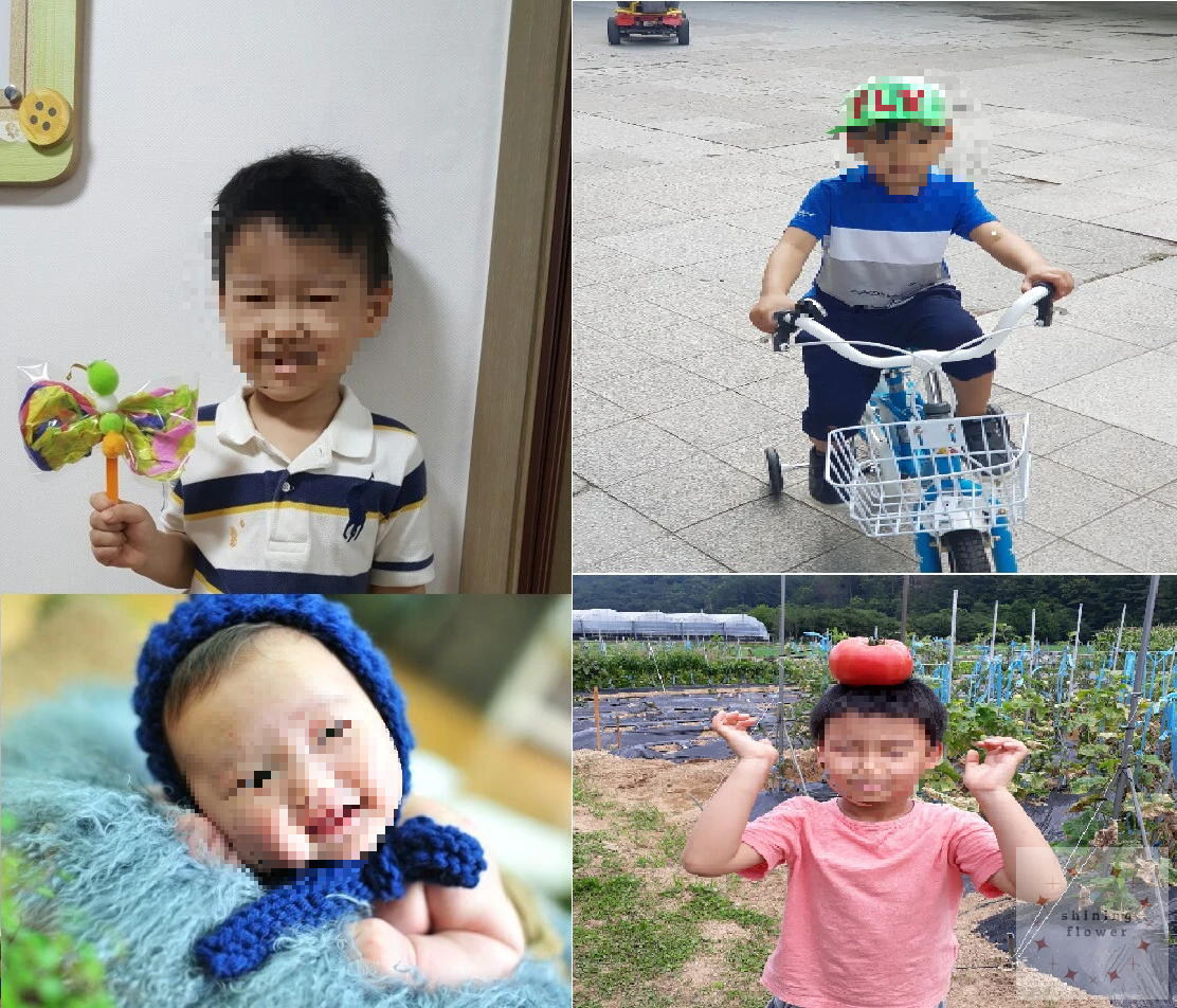 시계방향-3살 남아-5살 남아-7살 남아-백일 남아