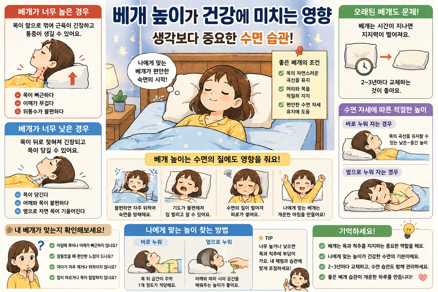 베개 높이가 건강에 미치는 영향, 생각보다 중요한 수면 습관