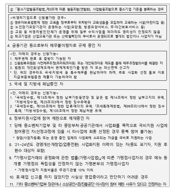 재창업,업종변경 지원 및 혜택 희망리턴패키지 재기사업(2025)