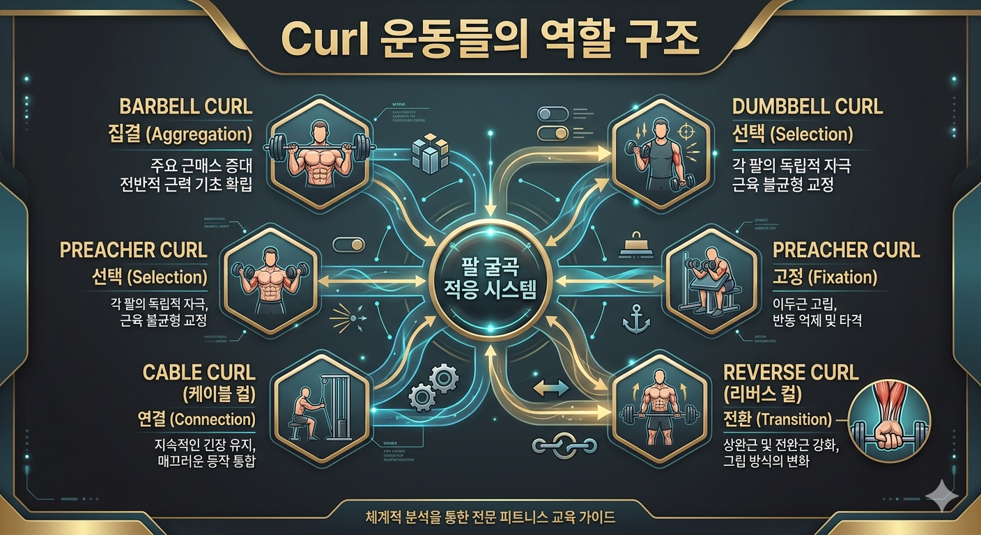 Curl 운동들의 역할 구조