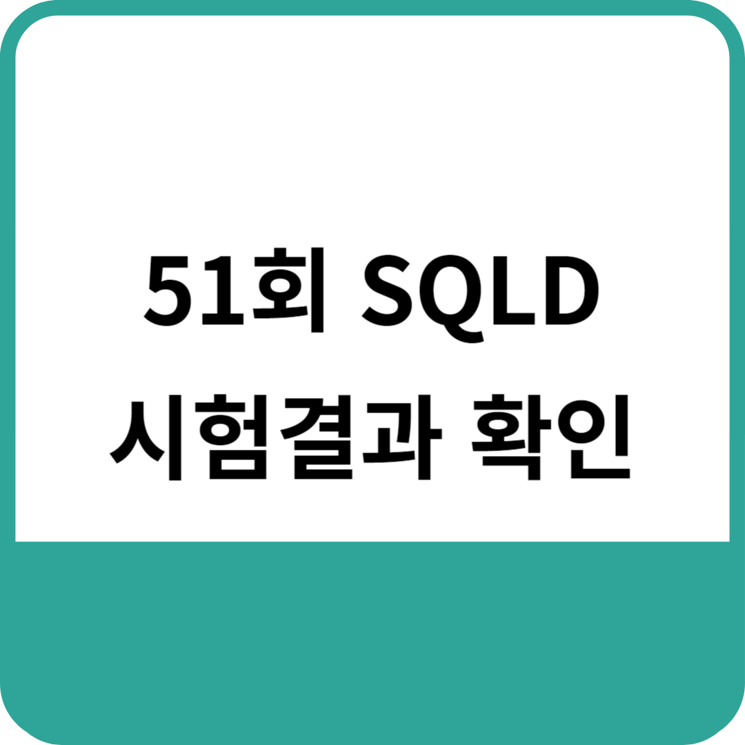 51회 SQLD 시험점수 발표