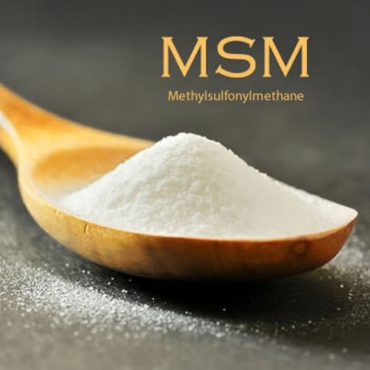 엠에스엠 MSM 식이유황 분말 가루가 담긴 수저