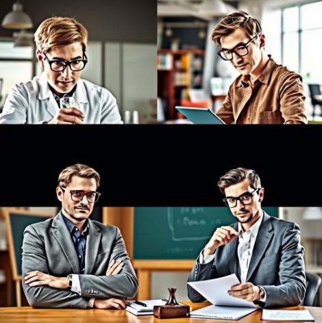 뿔테 안경을 쓰는 직업인 사진