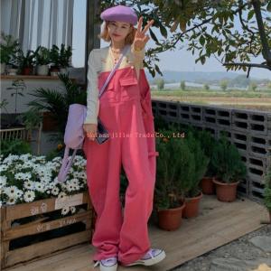 핑크 멜빵바지 점프수트 와이드 러블리