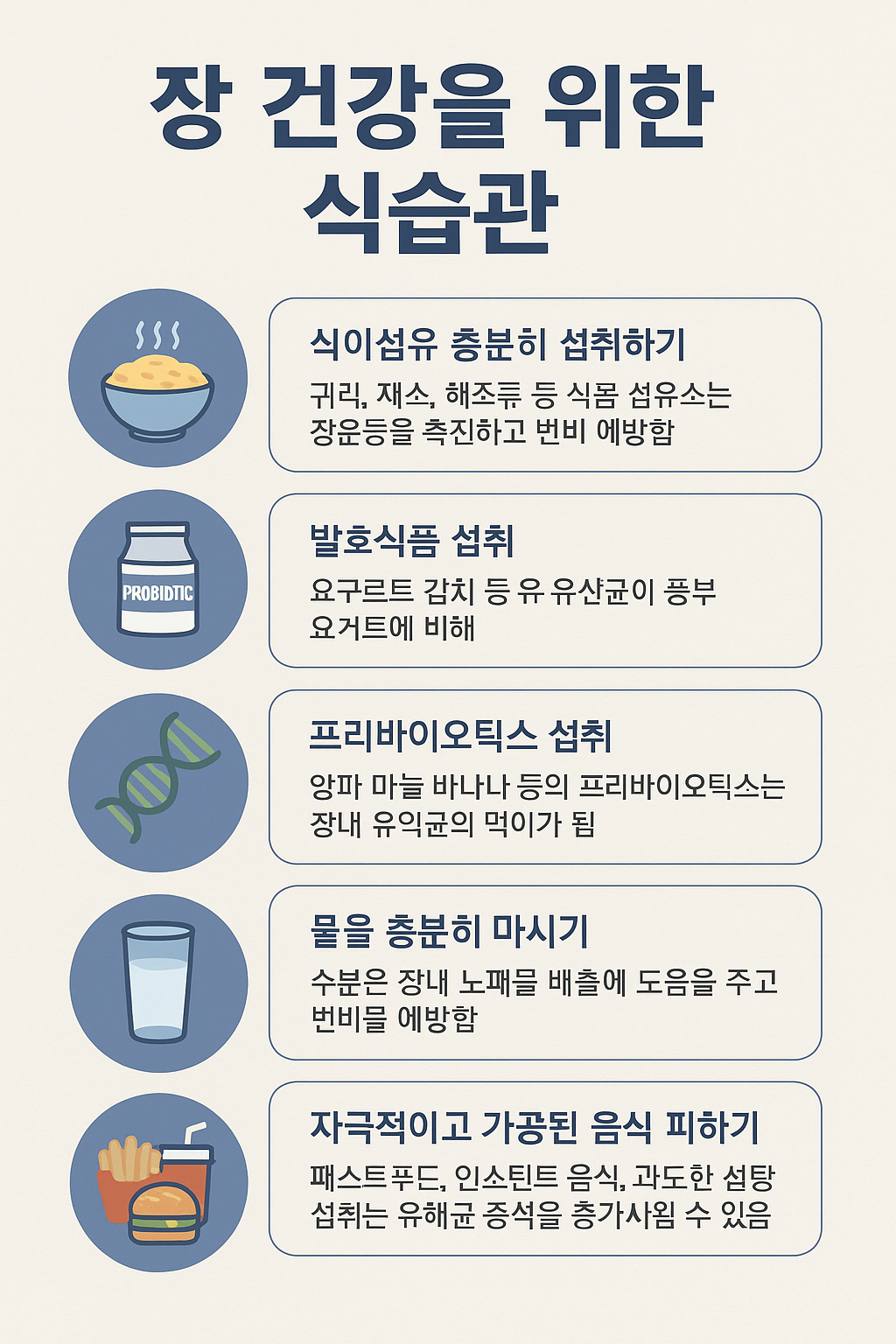 장 건강을 위한 식습관 관련 포스트