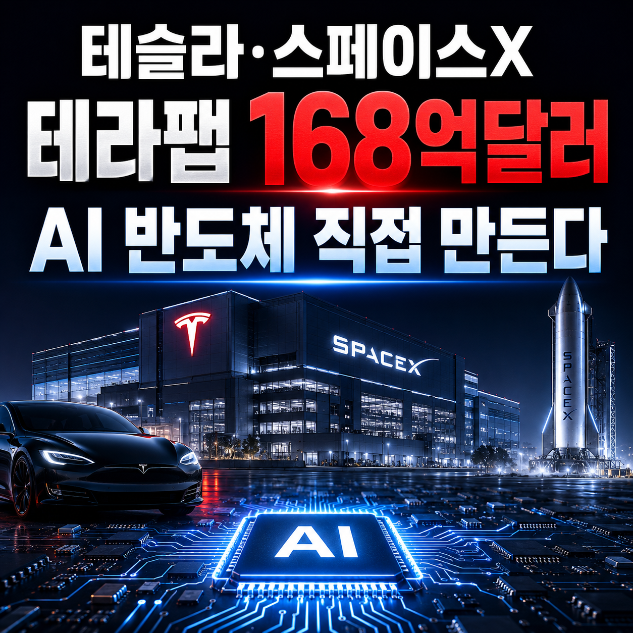 테슬라&middot;스페이스X 테라팹 168억달러 투자