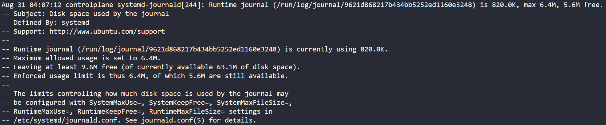 journalctl -x
