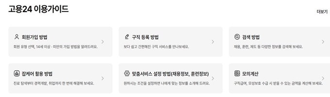 워크넷 홈페이지 이용가이드