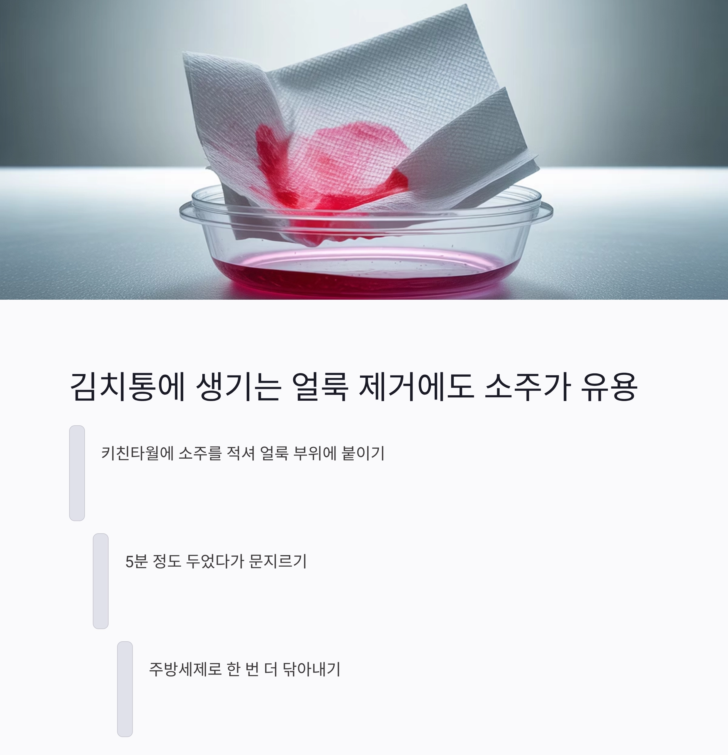 김치통 정리 전에 딱 한 잔, 소주의 놀라운 활용법
