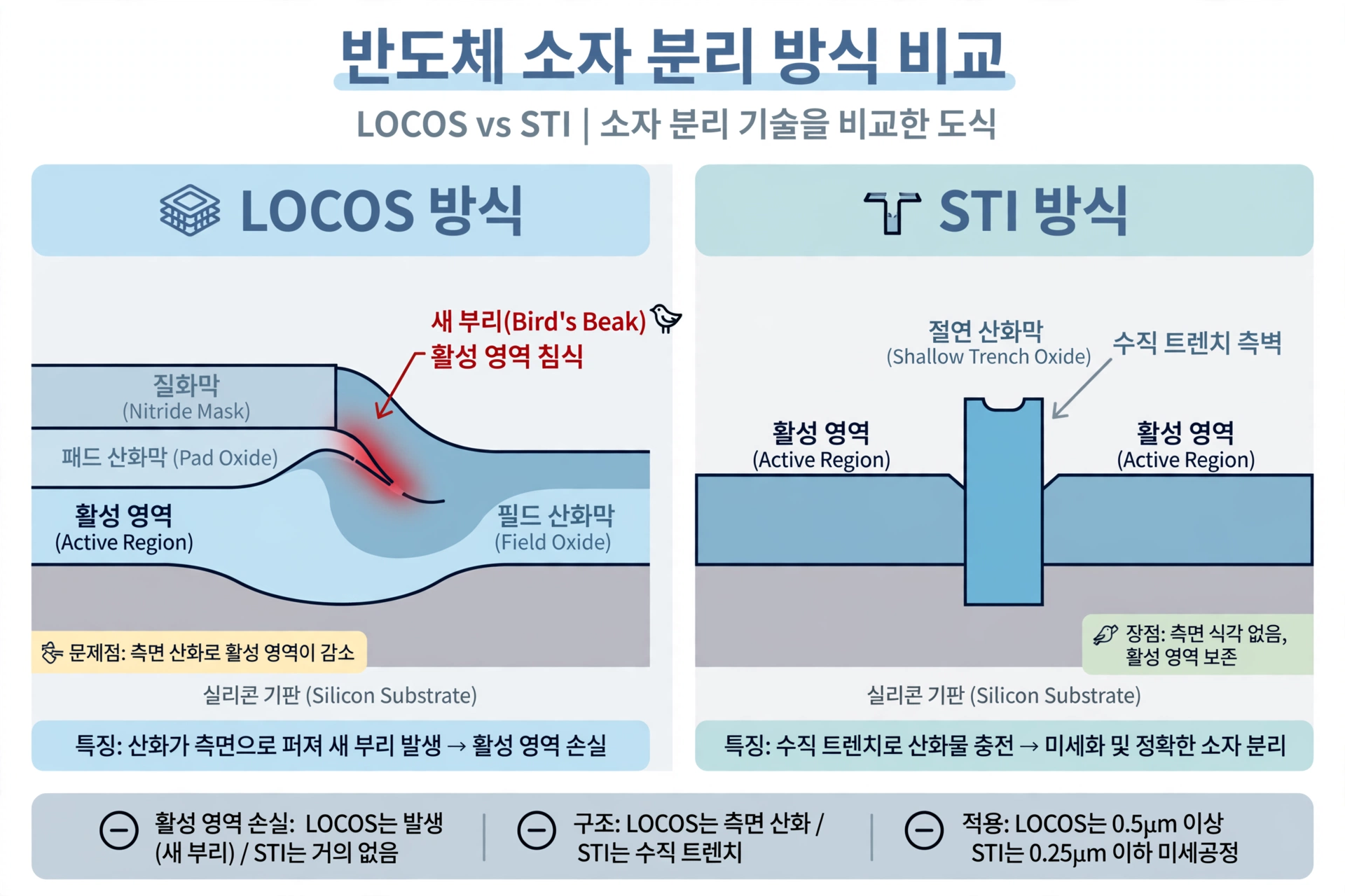 LOCOS vs STI 비교