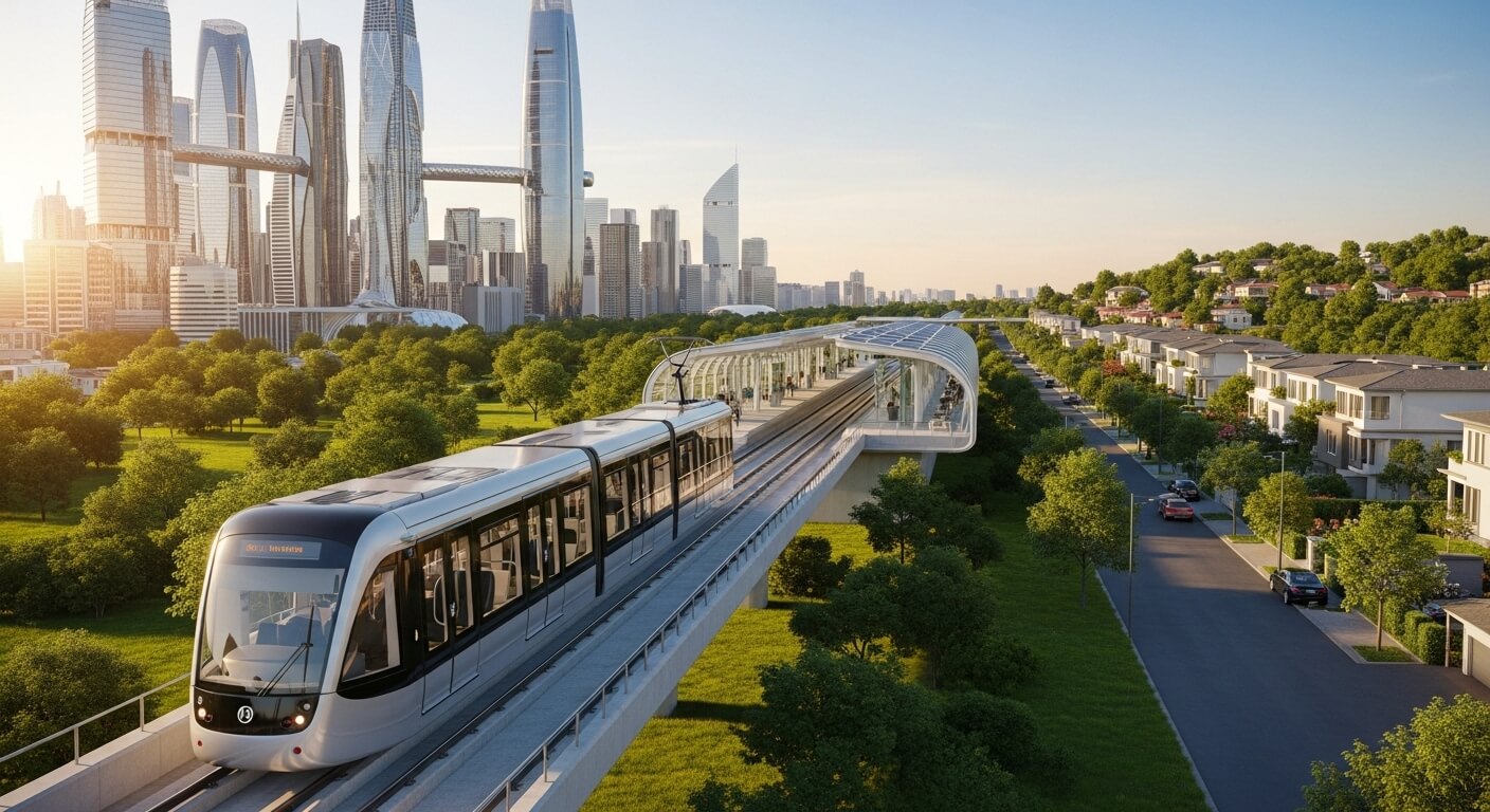 도시사이를 달리는 철도