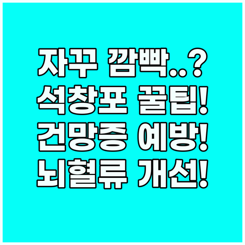 석창포 효능 건망증 예방과 뇌 혈류 ..