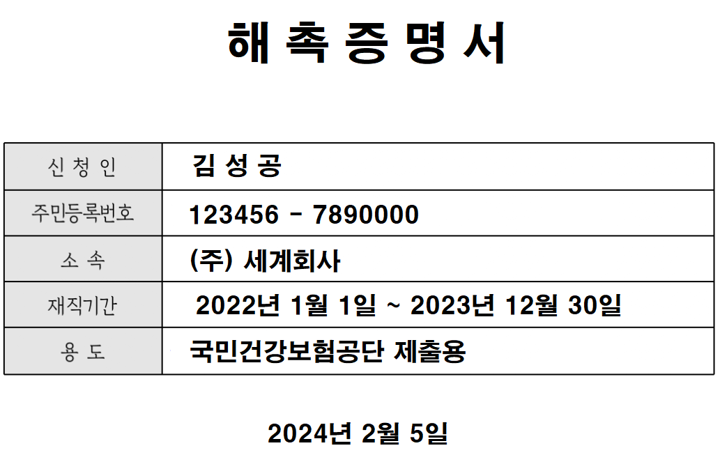 프리랜서 해촉증명서 양식 발급 방법, 거부 불이익