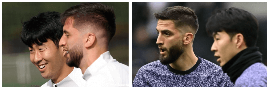 손흥민과 벤탄쿠르 얼굴