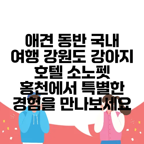 애견 동반 국내 여행 강원도 강아지 호텔 소노펫 홍천에서 특별한 경험을 만나보세요