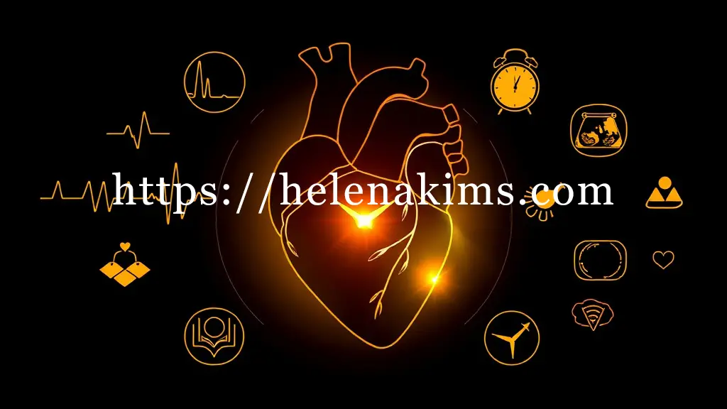 어두운 배경 위에 인간 심장 실루엣이 중앙에 있고. 심장 주위에는 심전도 파형, 초음파 프로브, 관상동맥 CT 이미지 조각 등 협심증 진단을 상징하는 아이콘들이 나열된 이미지.