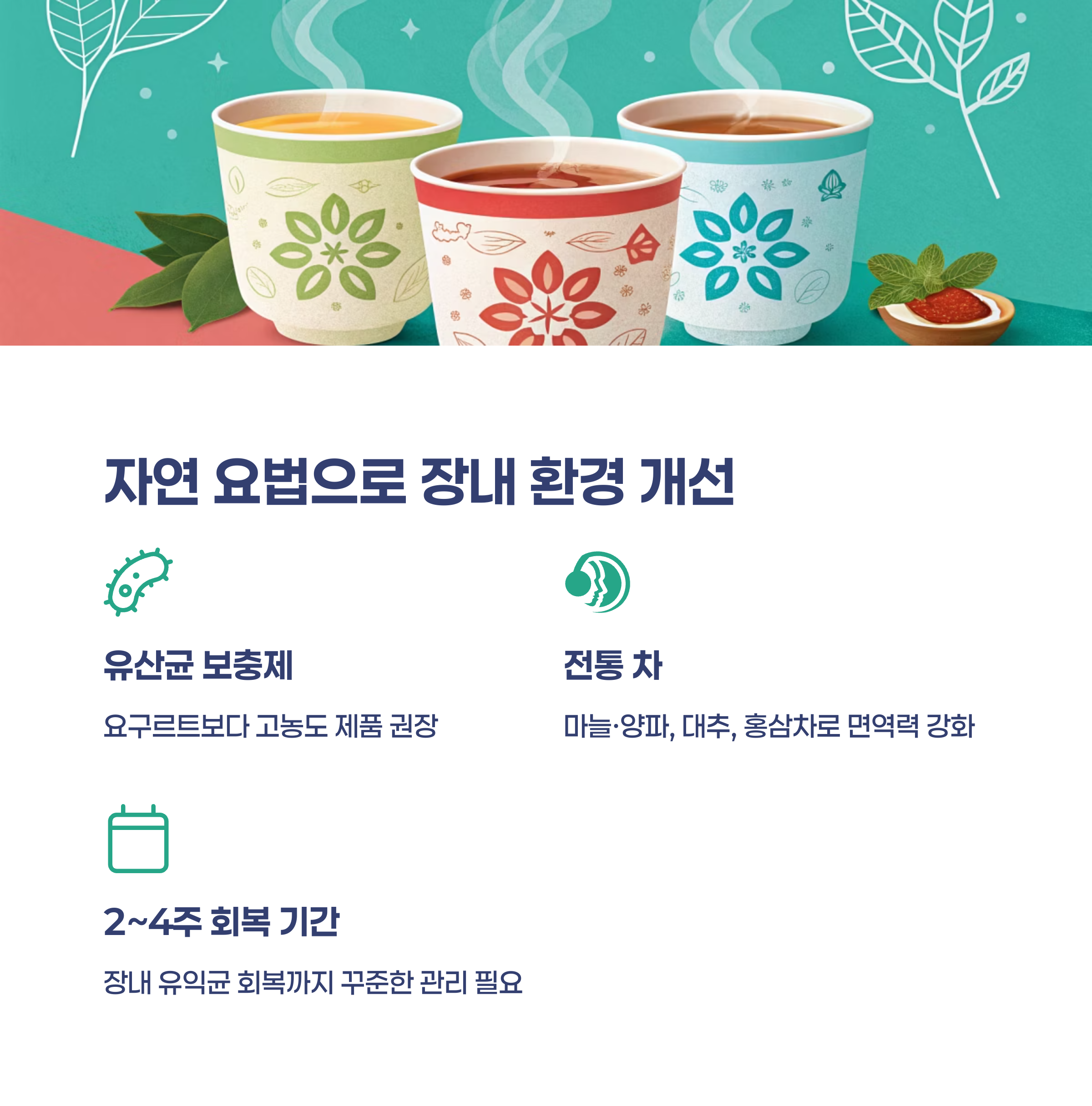 자연 요법으로 면역력과 장 건강 회복