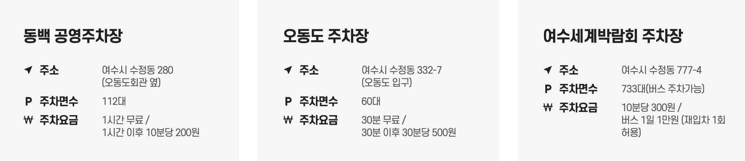 여수해상케이블카 자산주차장 인근주차장