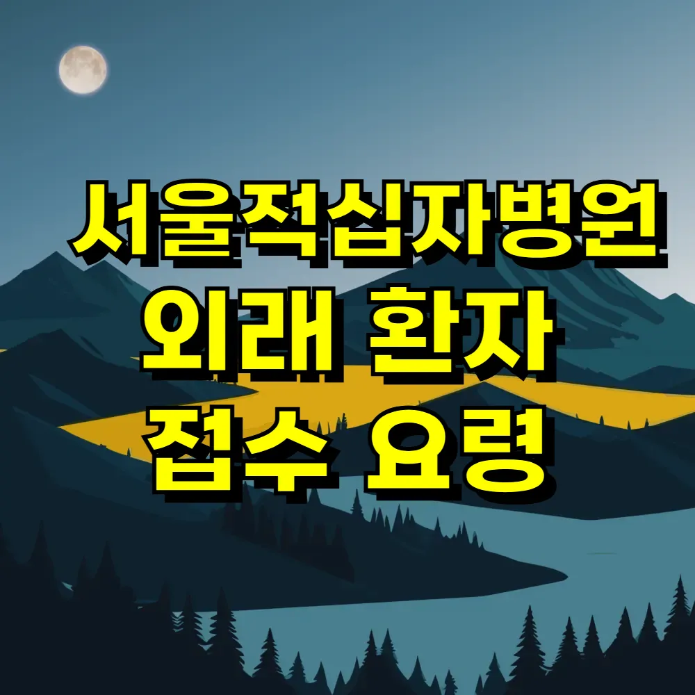 서울적십자병원 외래 환자 접수 요령