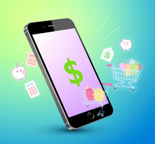 현명한 알뜰폰 선택으로 통신비 절약, 장바구니와 달러 이미지