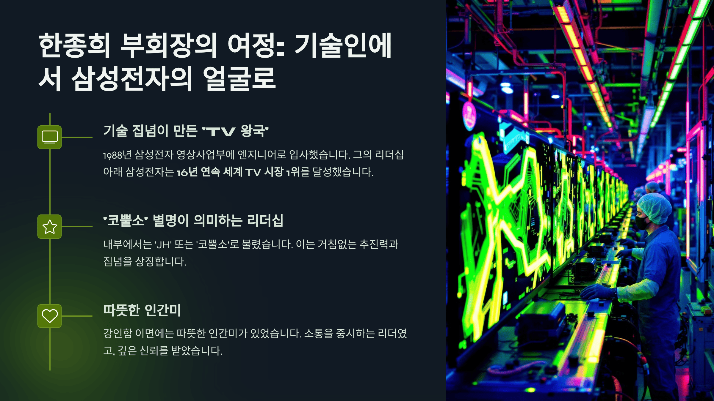 한종희 부회장의 여정: 기술인에서 삼성전자의 얼굴로