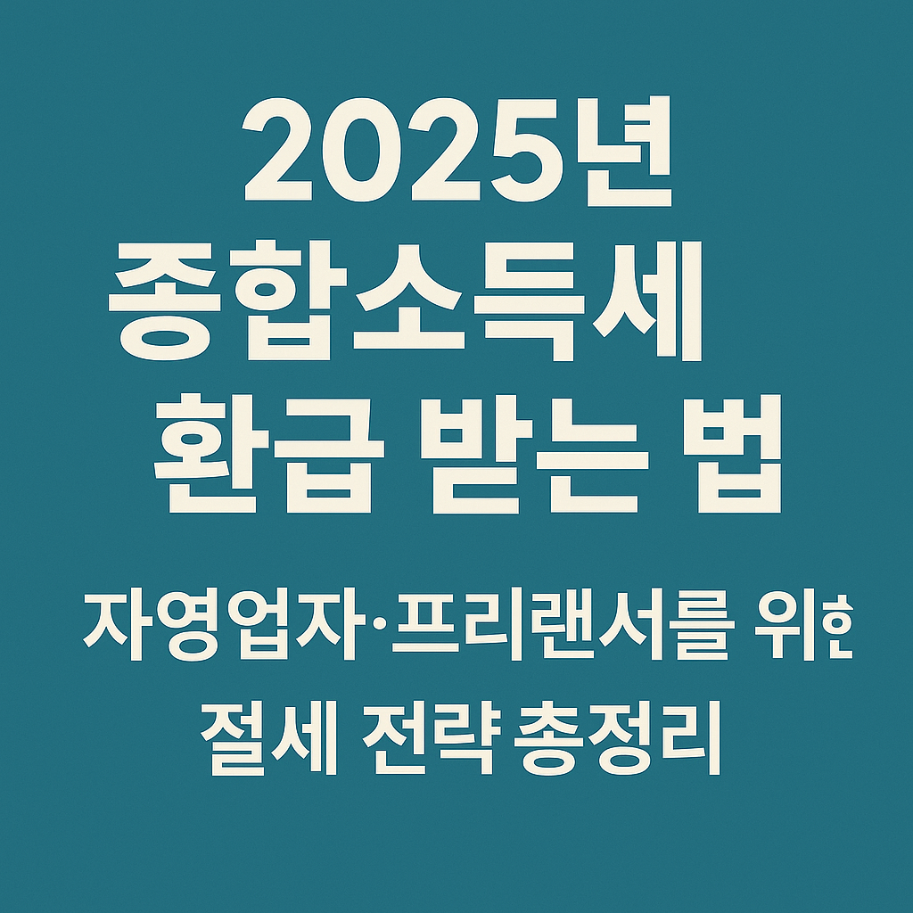 2025년 종합소득세 환급 받는 법 - 자영업자와 프리랜서를 위한 절세 전략 요약 이미지