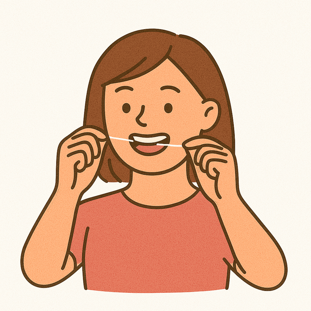 치실과 치간칫솔 비교 이미지