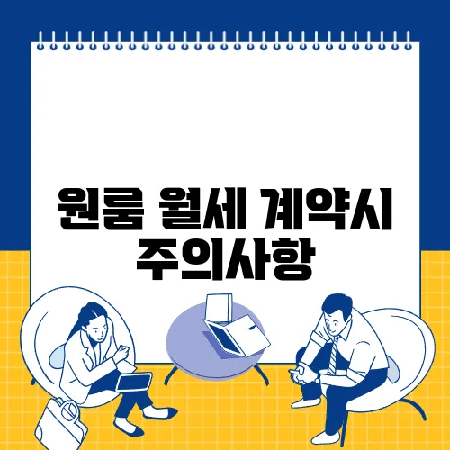 원룸 월세 계약시 주의사항