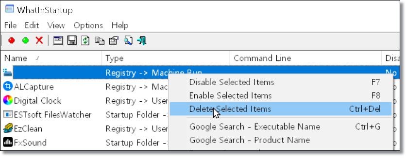 시작프로그램-Program-삭제방법