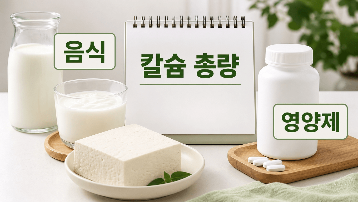 칼슘 음식 영양제 총량 확인