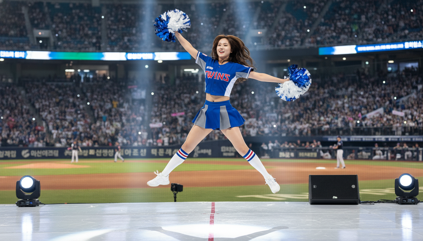2026년 LG 트윈스 응원단에서 열정적인 무대를 선보이는 양효주 치어리더