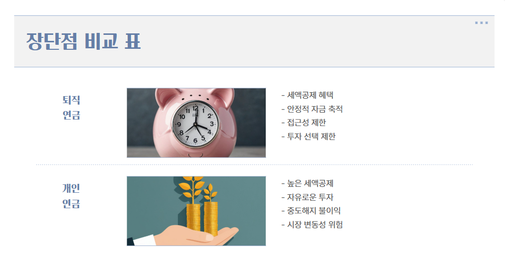 장단점 비교