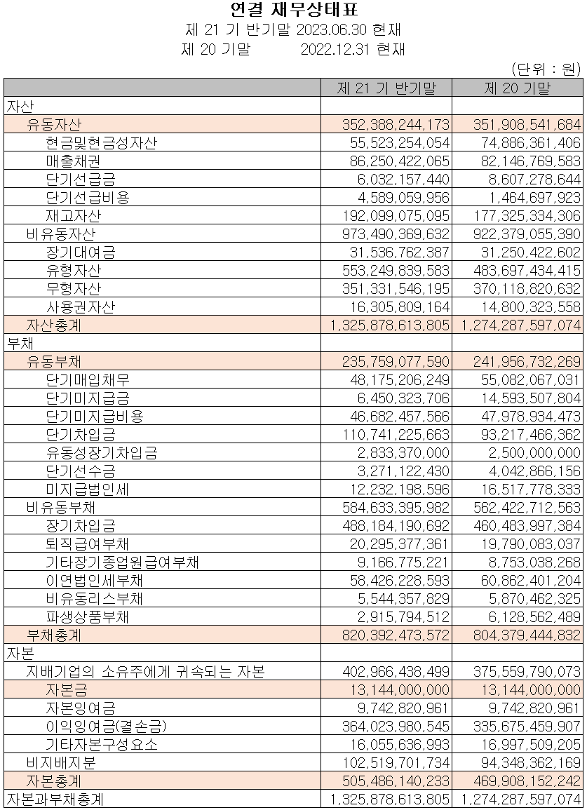 원익QnC - 재무상태표