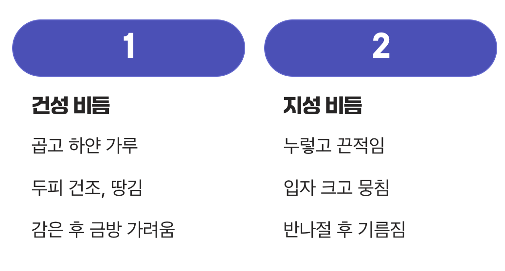 당신의 비듬은 어떤 타입인가요?