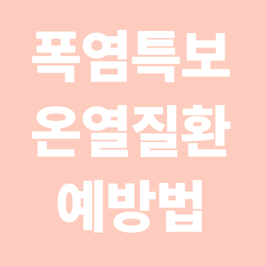 폭염특보 온열질환 예방법