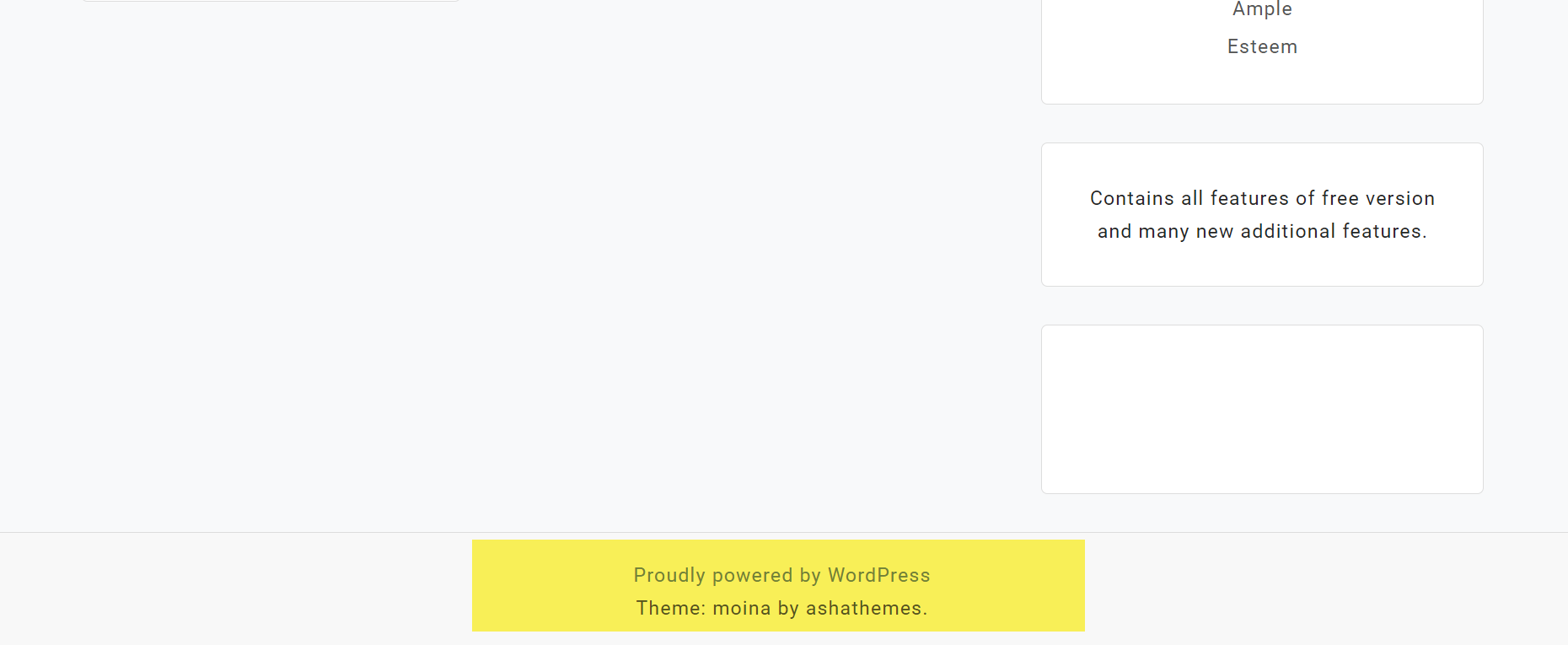 워드프레스 Moina Lite에서 푸터 저작권 문구 변경하기