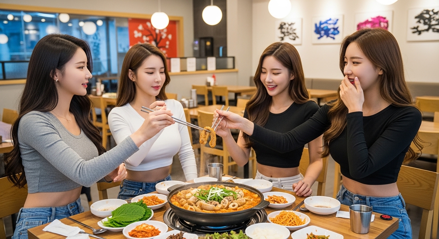 곱창전골을 먹는 여자들