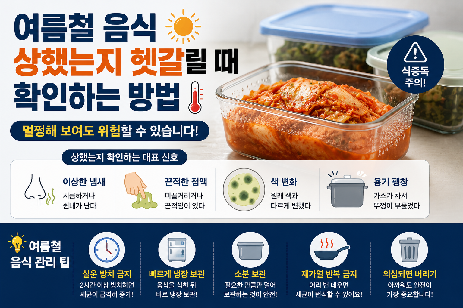 여름철 음식 상했는지 헷갈릴때 확인하는 방법