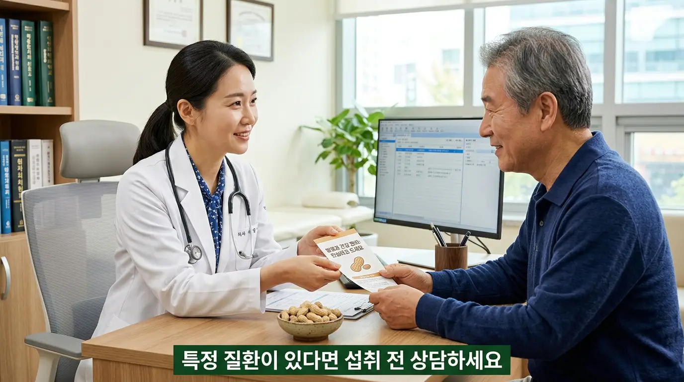 땅콩 효능 알레르기 통풍 신장질환 상담 권고 이미지
