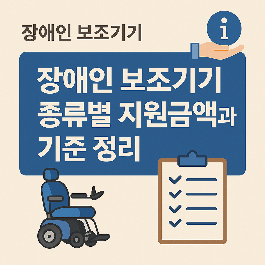 장애인 보조기기 종류 지원금액과 기준