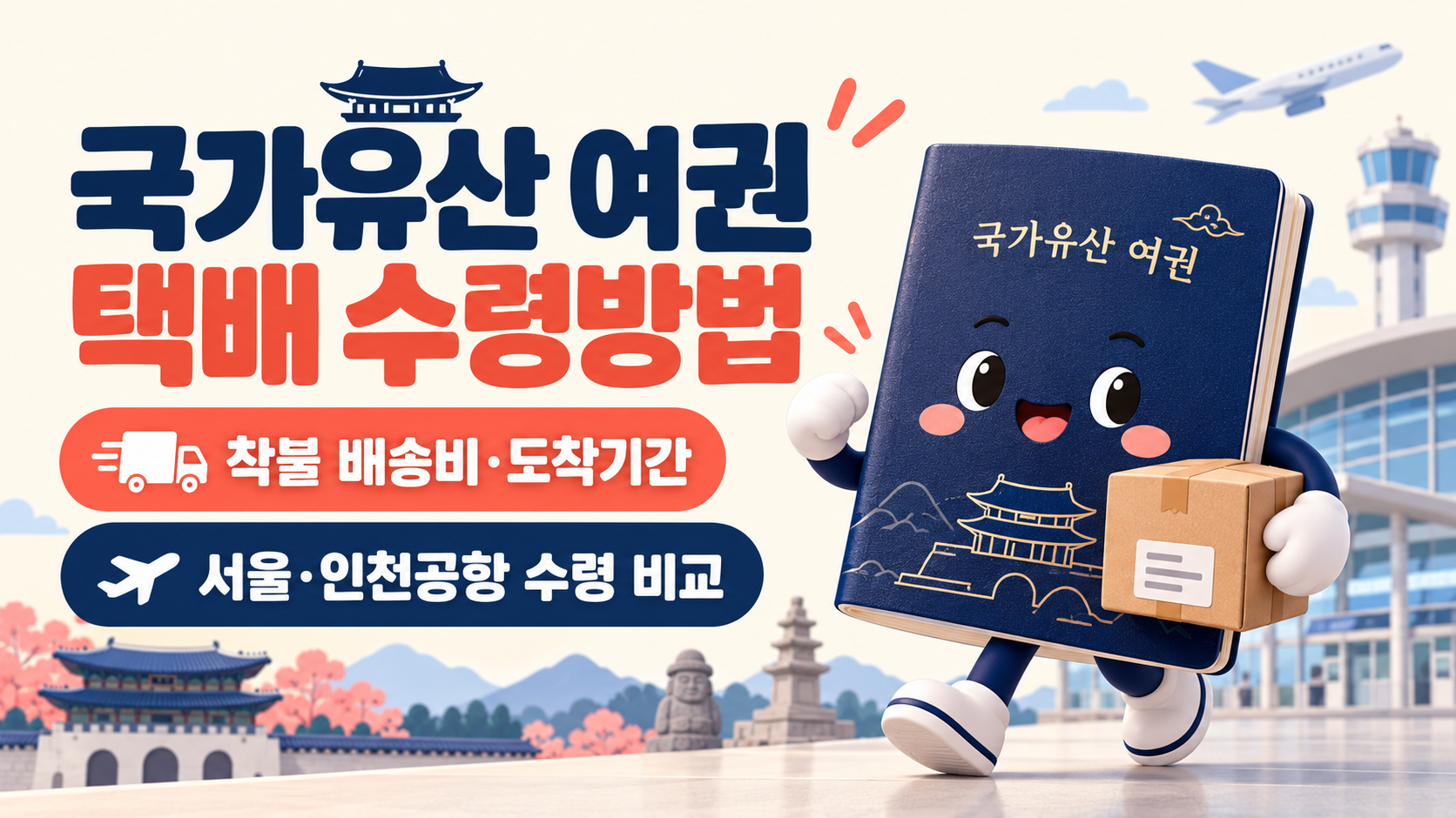 국가유산 여권 택배 수령방법｜착불 배송비&middot;도착기간&middot;서울&middot;인천공항 수령 비교