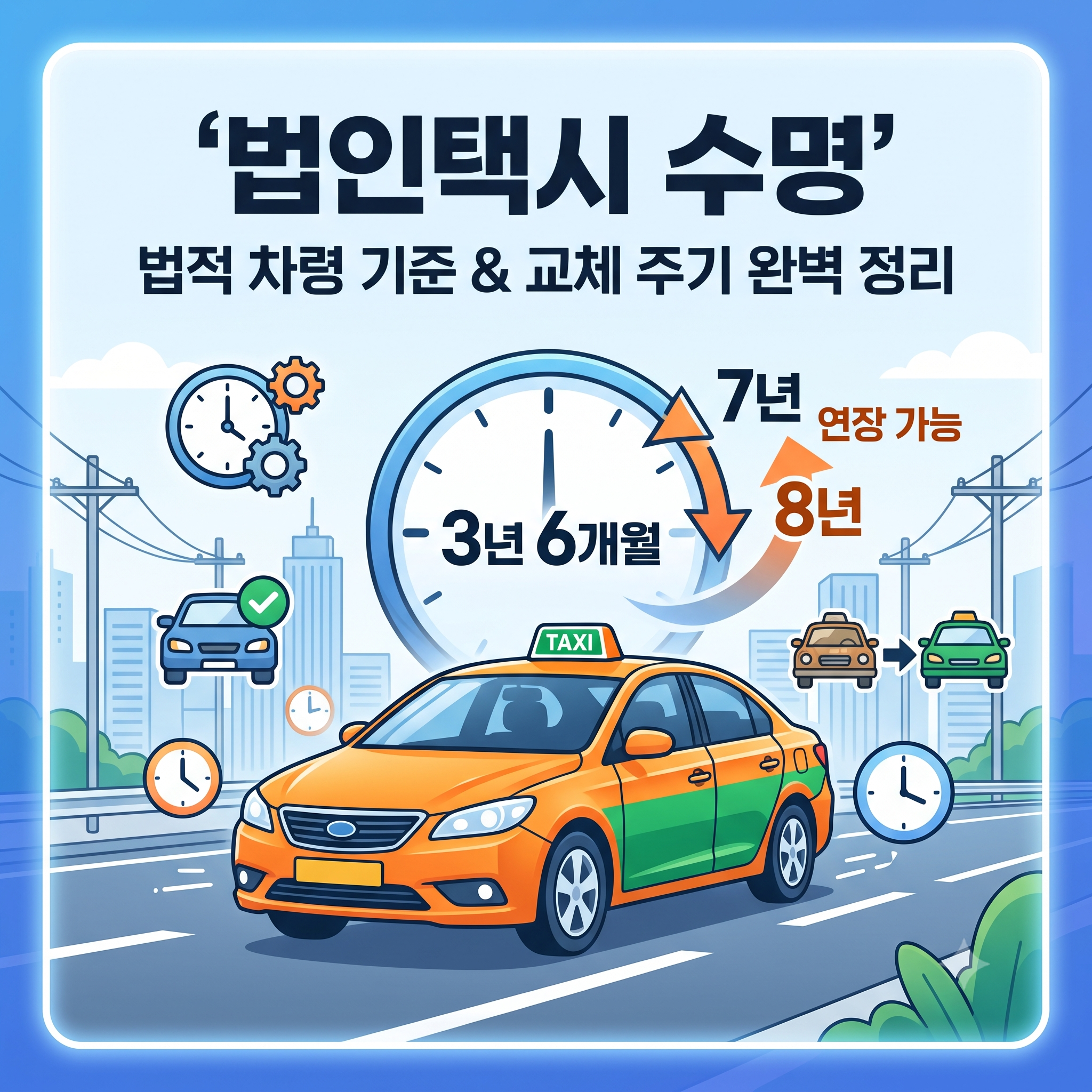 법인택시 수명 법적 차령 기준과 교체 주기 정리