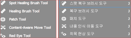스팟 복구 브러시 도구 (Spot Healing Brush Tool)