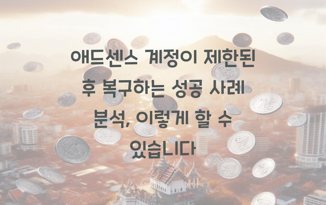 애드센스 계정이 제한된 후 복구하는 성공 사례 분석