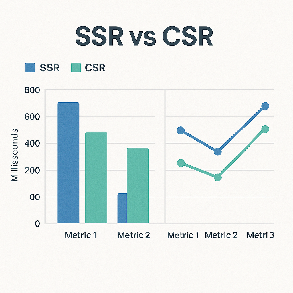 SSR vs CSR 성능 비교 차트 그래프