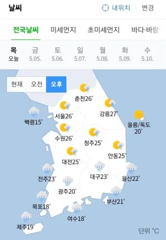 5월 날씨 전망 날씨 예보 기온 예측_9