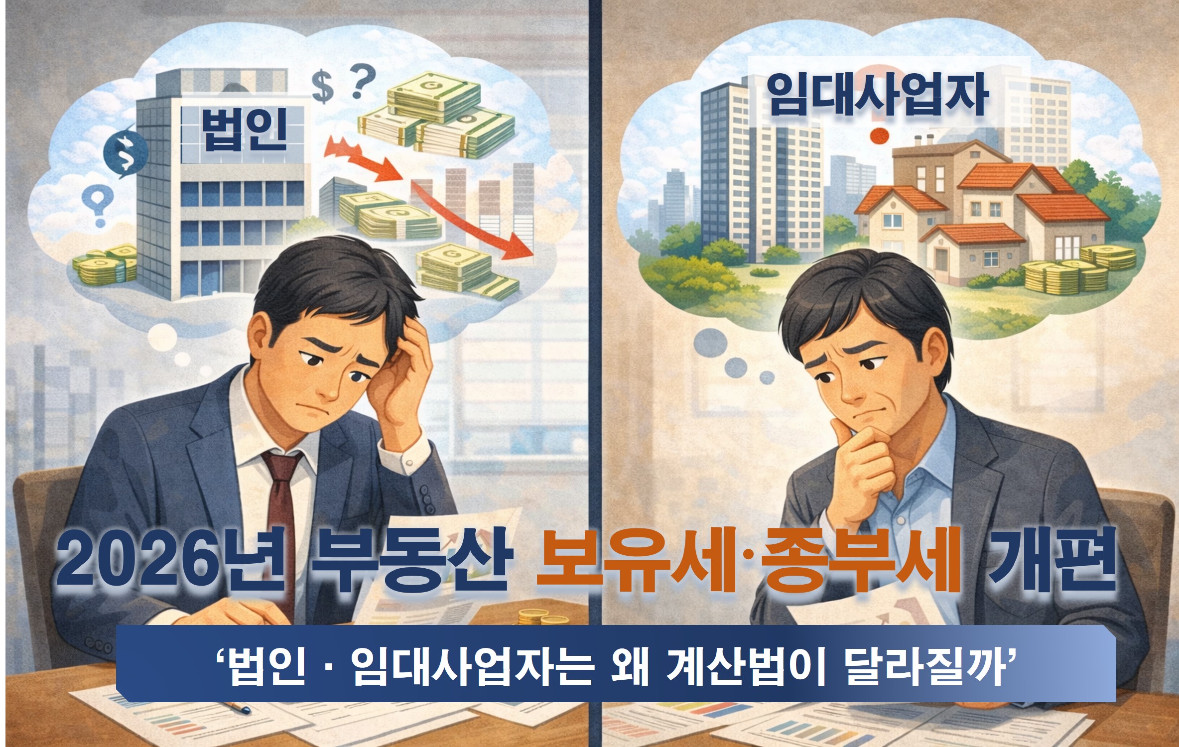 2026년 법인&middot;임대사업자, 보유세&middot;종부세 부담 기준
과세표준 산정, 상한 적용 방식, 세 부담, 누적 구조, 사례