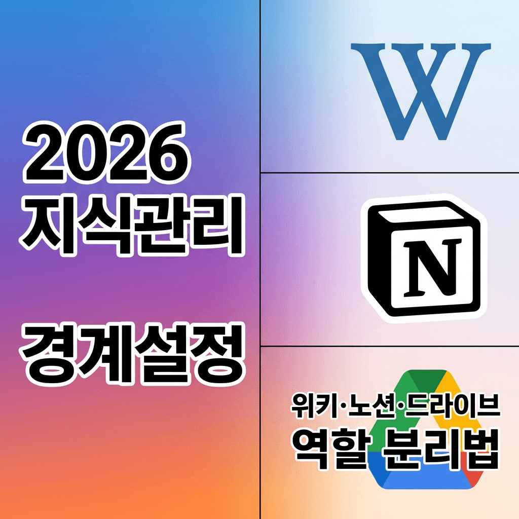 위키·노션·드라이브 역할 완전 분리법 이미지