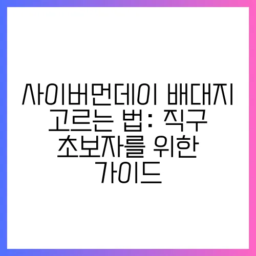 사이버먼데이 배대지 고르는 법: 직구 초보자를 위한 가이드